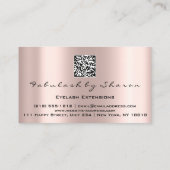 Makeup Eyelash QRCODE Micorblade Rose Tropfen Visitenkarte (Rückseite)
