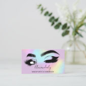 Makeup Eyelashes Brow QR CODE Logo rosa Paste Visitenkarte (Stehend Vorderseite)