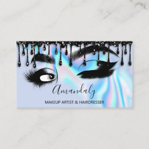 Makeup Eyelashes Brow QRCODE Logo Schwarze Tropfen Visitenkarte
