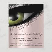 Makeup Eyelashes Schönheitssalon Grüne Augen Silbe Flyer (Hinten)