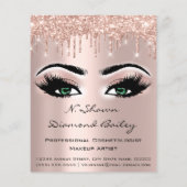 Makeup Eyelashes Schönheitssalon Grüne Augen Tropf Flyer (Hinten)