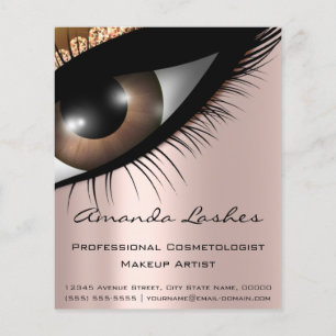 Makeup Eyelashes Schönheitssalon Pink Rose Modern Flyer