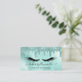 Makeup EyeLashes Sparkle Glitzer Tropfen Aqua Visitenkarte (Stehend Vorderseite)
