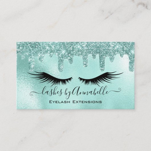 Makeup EyeLashes Sparkle Glitzer Tropfen Aqua Visitenkarte (Vorderseite)