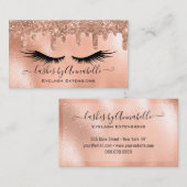 Makeup EyeLashes Sparkle Glitzer Tropfen Blush Gol Visitenkarte (Vorne/Hinten)
