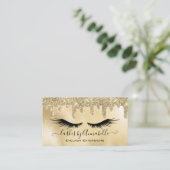 Makeup EyeLashes Sparkle Glitzer Tropfen Blush Gol Visitenkarte (Stehend Vorderseite)