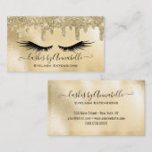 Makeup EyeLashes Sparkle Glitzer Tropfen Blush Gol Visitenkarte (Vorne/Hinten)