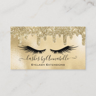 Makeup EyeLashes Sparkle Glitzer Tropfen Blush Gol Visitenkarte