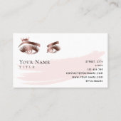 Makeup Eyes Crown Lashes Rose Gold Business Card Visitenkarte (Rückseite)