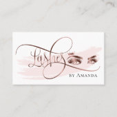 Makeup Eyes Crown Lashes Rose Gold Business Card Visitenkarte (Vorderseite)