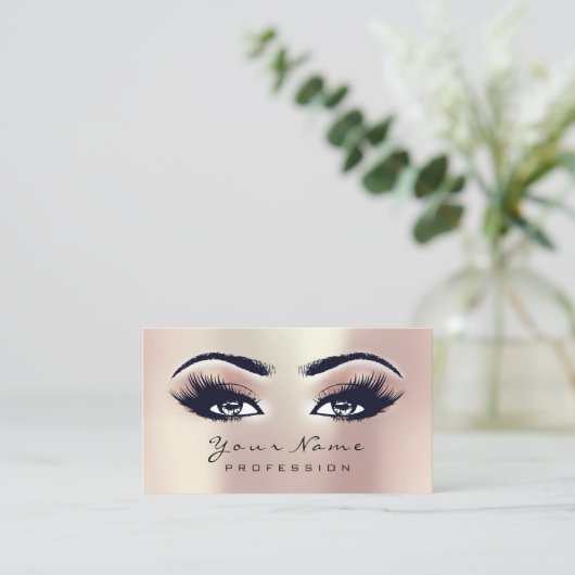 Makeup Eyes Lashes Blush Coral Terminierungskarte Terminkarte (Stehend Vorderseite)