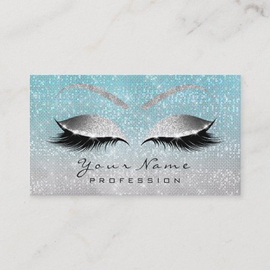 Makeup Eyes Lashes Glitzer Grau Blue Termin (Vorderseite)