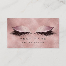 Makeup Eyes Lashes Glitzer Rose Gold Blush Glam Visitenkarte
