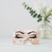 Makeup Eyes Lashes Glitzer Rose Marble Eyebrow Lux Visitenkarte (Stehend Vorderseite)