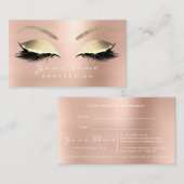 Makeup Eyes Lashes Glitzer Rose Terminkarte (Vorne/Hinten)