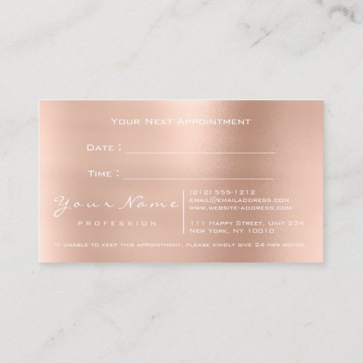 Makeup Eyes Lashes Glitzer Rose Terminkarte (Rückseite)