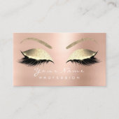Makeup Eyes Lashes Glitzer Rose Terminkarte (Vorderseite)