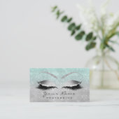 Makeup Eyes Lashes Glitzer Silver Gray Blue Aqua Terminkarte (Stehend Vorderseite)