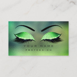 Makeup Eyes Lashes Glitzer Tropical Green Eyebrow Visitenkarte