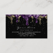 Makeup Eyes Lashes Glitzer Wax Black Gold Violet Visitenkarte (Rückseite)