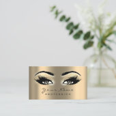 Makeup Eyes Lashes Gold Terminierungskarte Augen Terminkarte (Stehend Vorderseite)