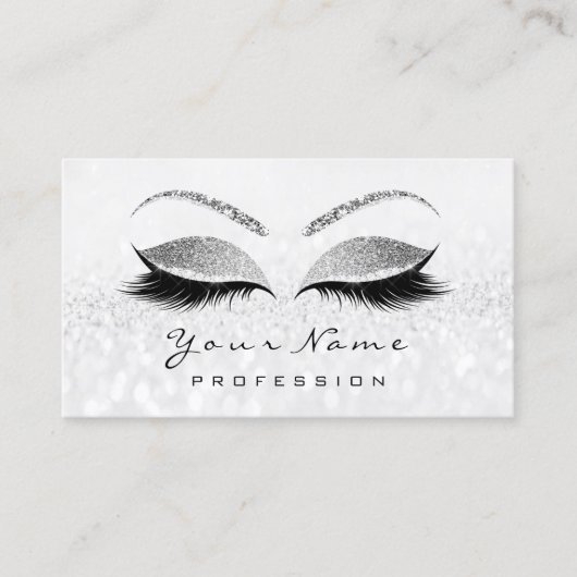 Makeup Eyes Lashes Grey Silver Terminierungskarte Terminkarte (Vorderseite)