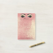 Makeup Eyes Lashes Peach Name Web Telefonnummer Post-it Klebezettel (Auf Schreibtisch)
