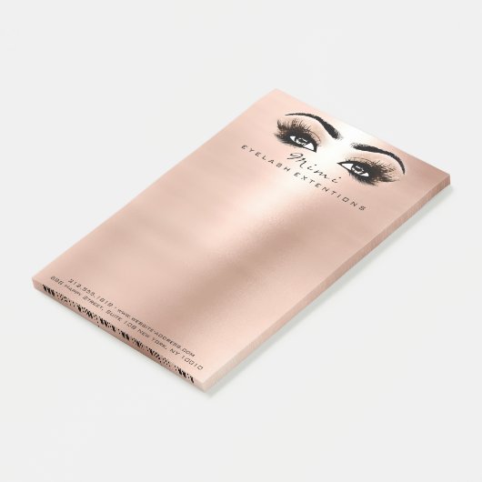 Makeup Eyes Lashes Peach Name Web Telefonnummer Post-it Klebezettel (angewinkelt)