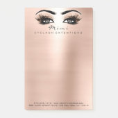 Makeup Eyes Lashes Peach Name Web Telefonnummer Post-it Klebezettel (Vorderseite)