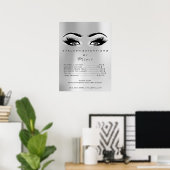 Makeup Eyes Lashes Preisliste Grau Poster (Heimbüro)
