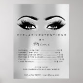 Makeup Eyes Lashes Preisliste Grau Poster (Vorne)