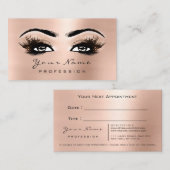 Makeup Eyes Lashes Rosa Rose Gold Terminierungskar Terminkarte (Vorne/Hinten)