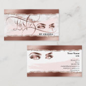 Makeup Eyes Lashes Rose Gold Marmorpapier Visitenkarte (Vorne/Hinten)