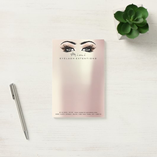 Makeup Eyes Lashes Rose Name Web Telefonnummer Post-it Klebezettel (Büro)