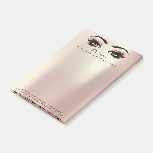 Makeup Eyes Lashes Rose Name Web Telefonnummer Post-it Klebezettel (angewinkelt)