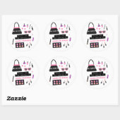 Makeup Fashion Show Birthday Party Deco Stickers (Blatt)