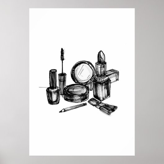Makeup Fashion Sketch Poster (Vorne)