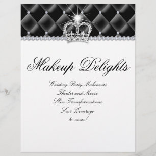Makeup Flyer Friseur Salon Satin Diamonds Schwarz-