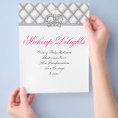 Makeup Flyer Friseur Salon Satin Diamonds White (Hand)