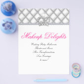 Makeup Flyer Friseur Salon Satin Diamonds White (Einzeln)