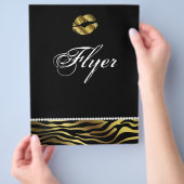 Makeup Flyer Haarsalon Nail Zebra Silver & Gold (Hand)