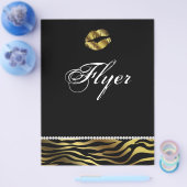 Makeup Flyer Haarsalon Nail Zebra Silver & Gold (Einzeln)