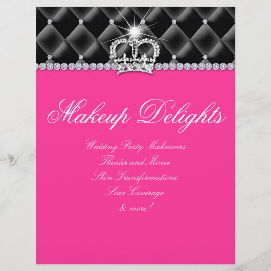 Makeup Flyer Haarsalon Satin Diamonds Black (Vorne)