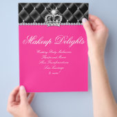 Makeup Flyer Haarsalon Satin Diamonds Black (Hand)