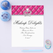 Makeup Flyer Haarsalon Satin Diamonds Pink Weiß (Einzeln)