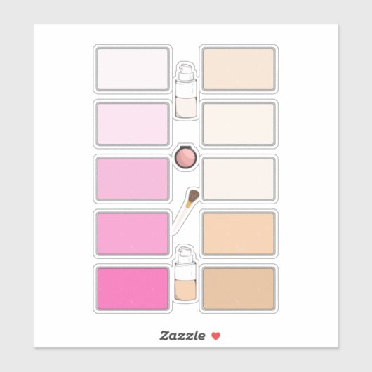 Makeup Foundation Blush Colors Vinyl Labels (Blatt)
