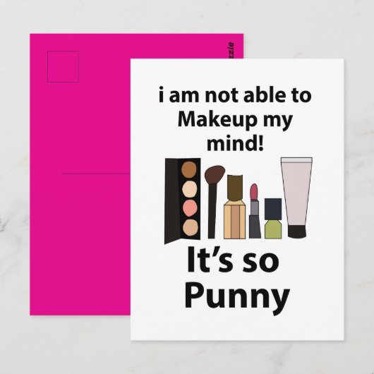 Makeup Funny Pun Makeup Postkarte (Vorne/Hinten)