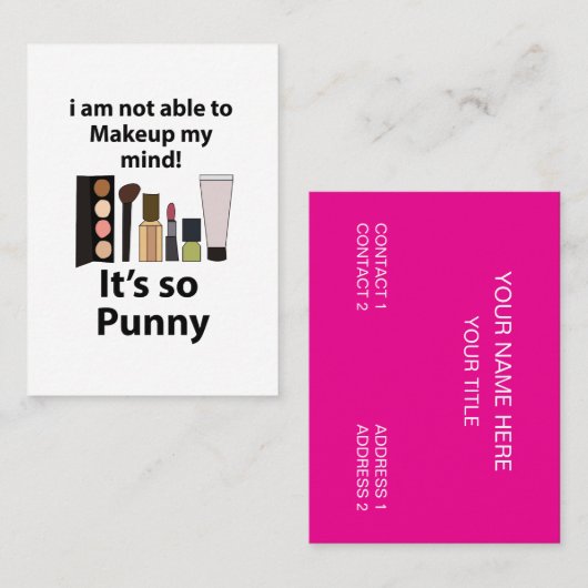 Makeup Funny Pun Makeup Visitenkarte (Vorne/Hinten)
