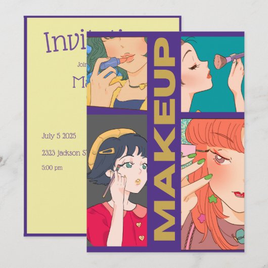 MAKEUP GIRLS EINLADUNG (Vorne/Hinten)