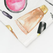 Makeup Girly Chic Monogram Niedlich Lipstick-Stric Fleecedecke (Ecke)